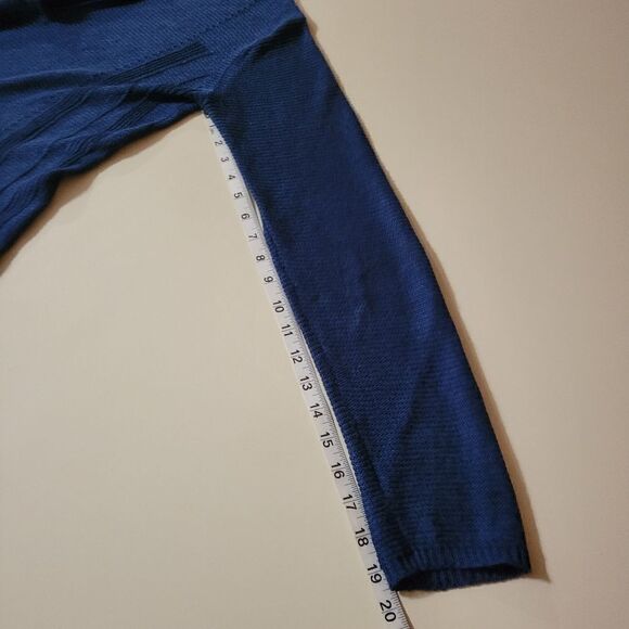 Eddie Bauer Women's Blue Knit V-neck Hooded Long Sleeve Sweater - Picture 6 of 11